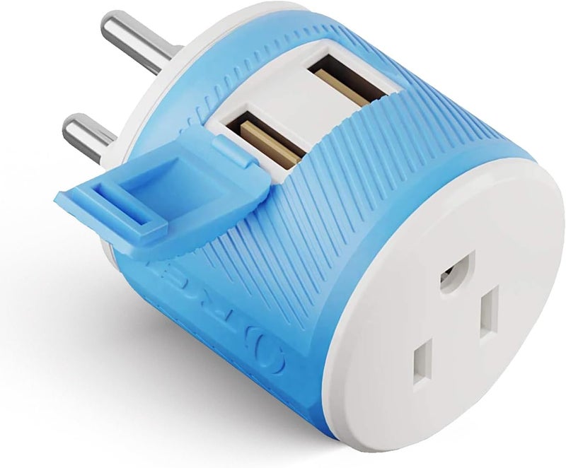 OREI محول سفر تايلاند مع شاحن مزدوج USB - مدخل أمريكي - نوع O (U2U-18) ، يعمل مع الهواتف المحمولة والكاميرات وأجهزة الكمبيوتر المحمولة والأجهزة اللوحية وآيباد وآيفون والمزيد - Image 1